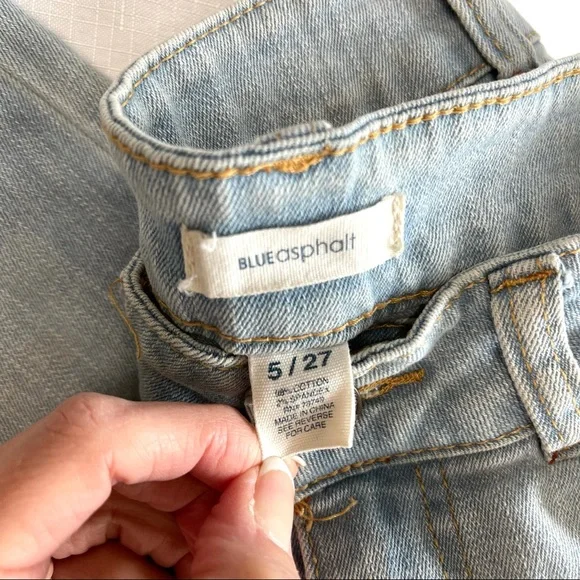BLUE ASPHALT jeans lightly distressed denim 5/27 light wash denim blue jeans 5 - Picture 4 of 10